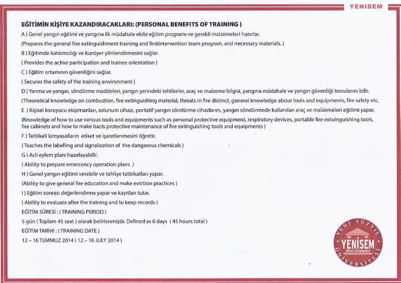 Eğitimin Kazandırdıkları Tablosu